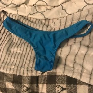 Blue Brazilian bikini bottoms